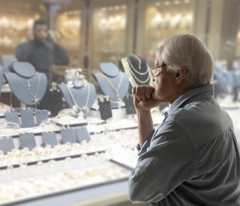 man browsing jewelry